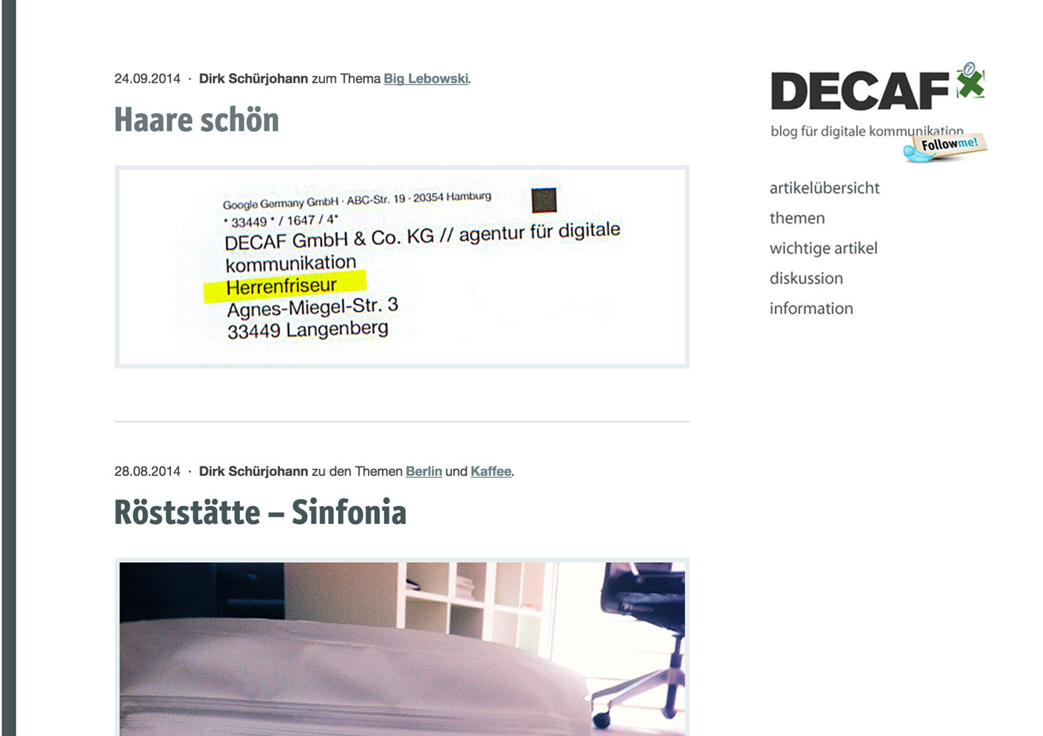 DECAF-Blog bis gestern