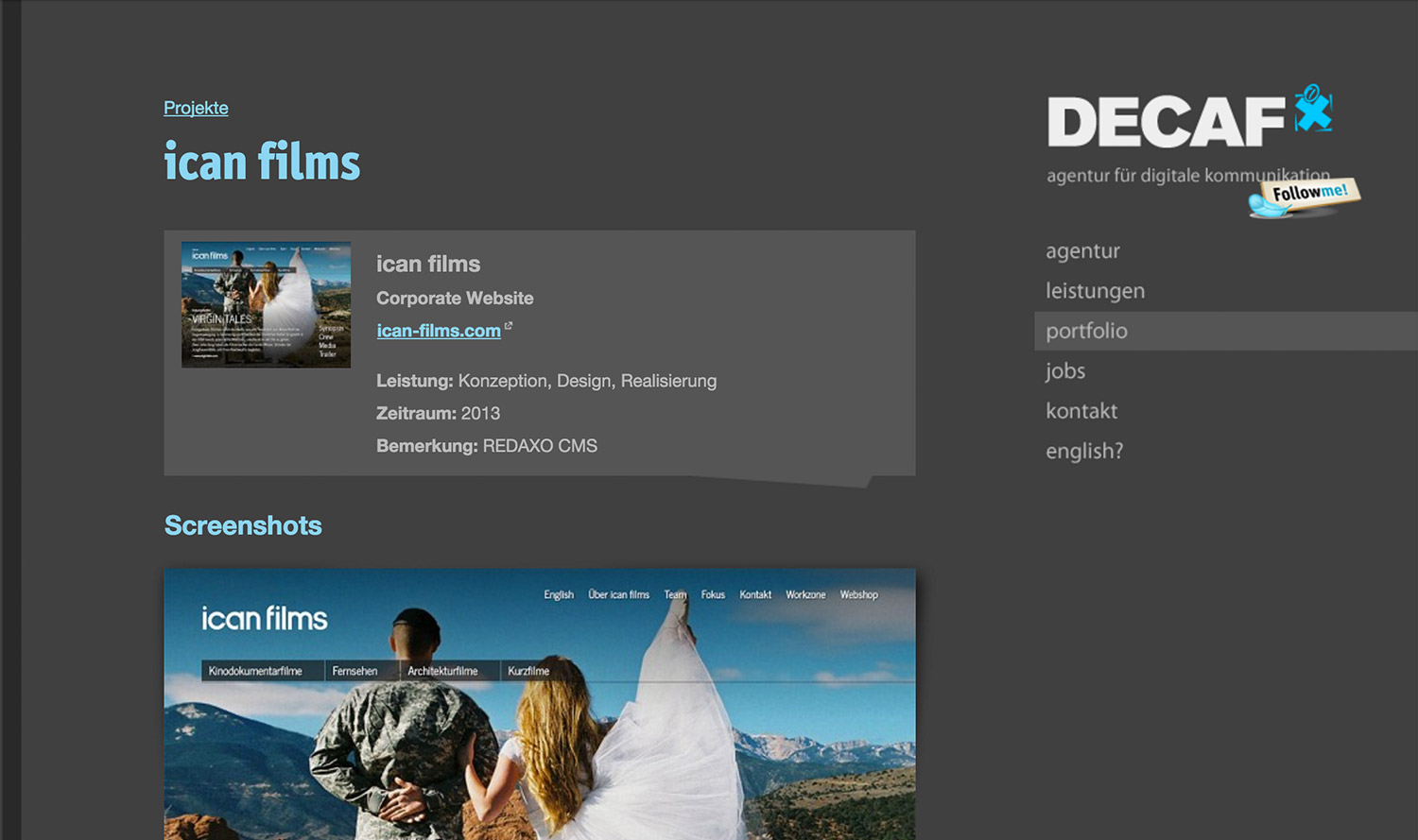 Screenshot Website Version 2, Portfolio